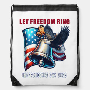 Let Freedom Ring Trending Quote Drawstring Bag
