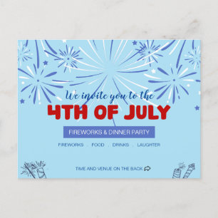 Let Freedom Sparkle! - 4th of July Invitation Postcard