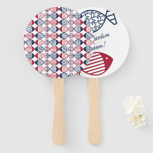 Let Freedom Stream! Patriotic Invitation Hand Fan