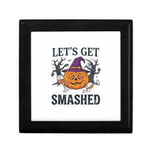 Let Get Smashed Halloween Pumpkin Witch Hat Wine G Gift Box