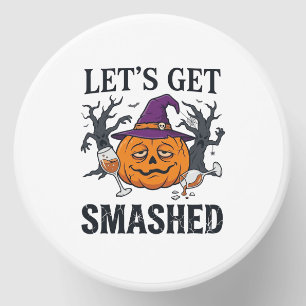 Let Get Smashed Halloween Pumpkin Witch Hat Wine G Mini Candle Favors