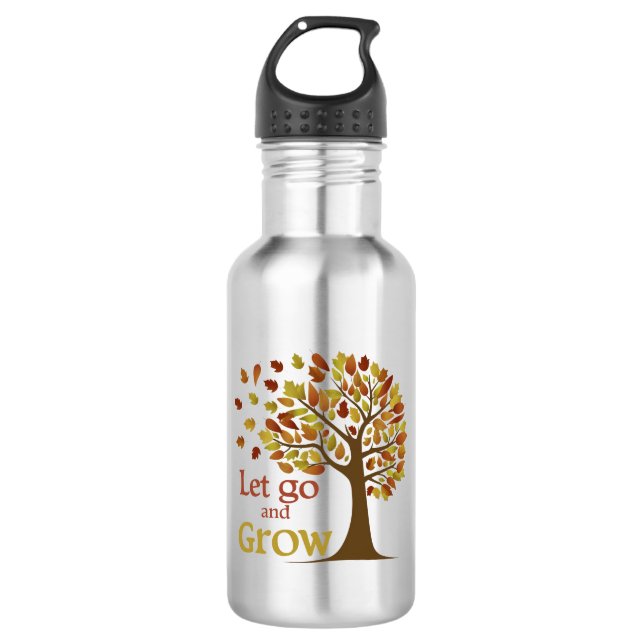 Let Go And Grow Tree Stainless Steel Water Bottle (Front)