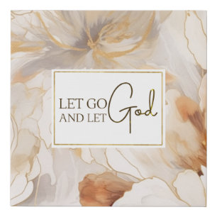 Let Go and Let God Christian Inspirational Quote Faux Canvas Print