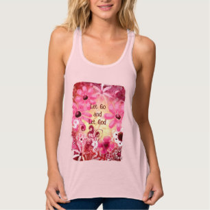 Let Go and Let God Floral Pink Red Tank Top