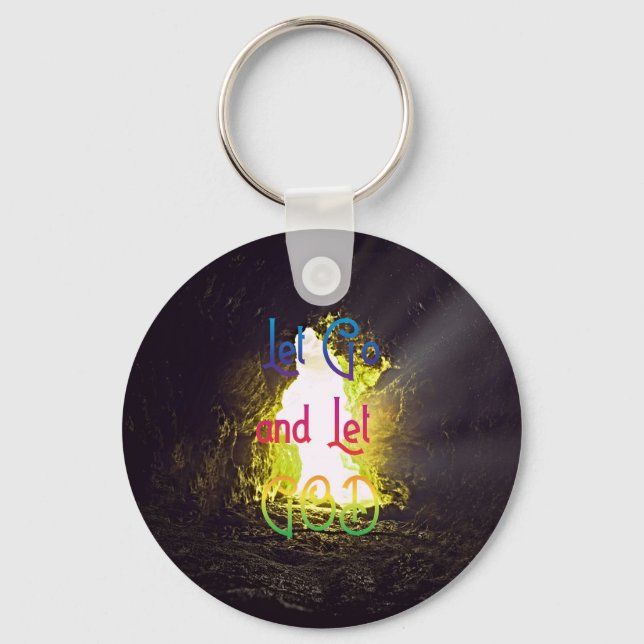 Let Go and Let God Inspiring Quote  Keychain (Front)