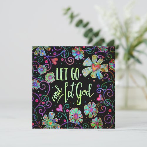 Let Go and Let God Pretty Floral Modern Inspiring