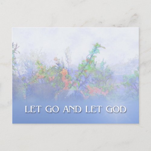 Let Go and Let God Quince and Fence Postcard