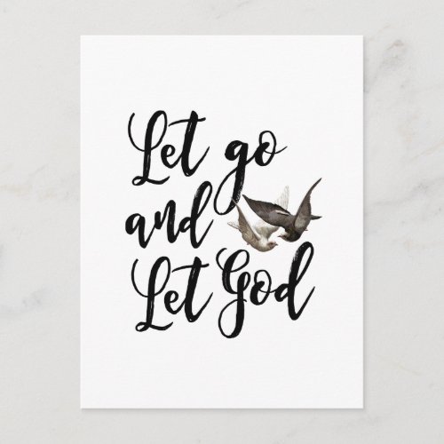 Let go and let God scripture quote postcard