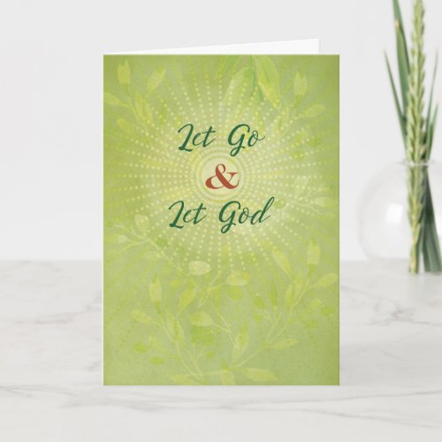 Let Go and Let God Sun on Green Recovery Support Card