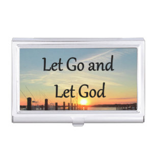 LET GO AND LET GOD SUNSET BUSINESS CARD CASE
