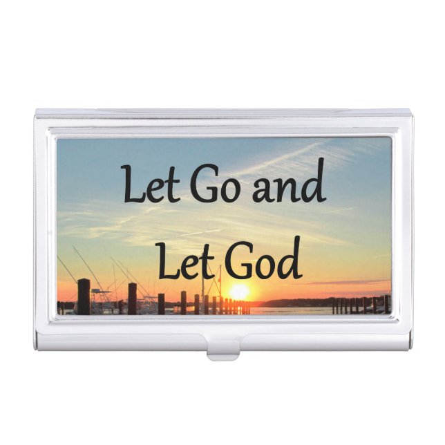LET GO AND LET GOD SUNSET BUSINESS CARD CASE (Front)