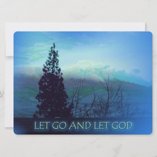 Let Go and Let God Tree and Hills Invitation