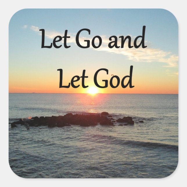 LET GO AND LET GONE SUNRISE DESIGN SQUARE STICKER (Front)