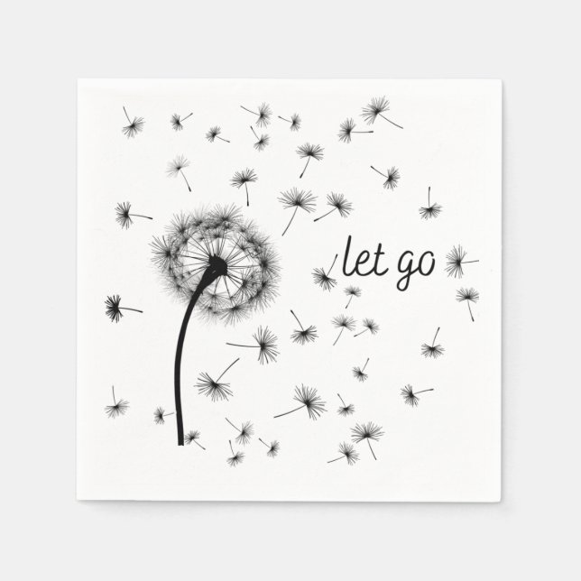 Let go, dandelion seed flowing in the wind     napkins (Front)