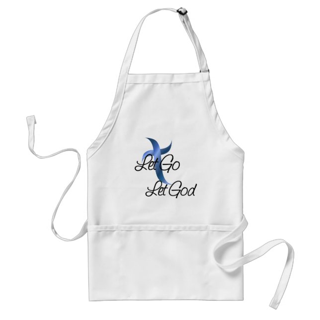 Let Go Let God Christian Adult Apron (Front)