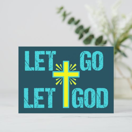 Let Go Let God Christian Inspirational Quote Card