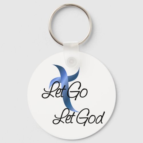 Let Go Let God Christian Keychain