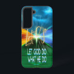 Let Go Let God Do What He Do Samsung Galaxy S22 Case<br><div class="desc">Inspirational graphic design with a touch of faith. Feeling disheartened and overwhelmed? Sometimes, the best course of action is to let go and let God take the reins. This beautiful, bold graphic design features the four elements of matter - earth, water, air, and fire. The typography "Let Go" is in...</div>