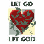 Let Go Let God Recovery Slogan Quote Red Heart Statuette<br><div class="desc">A heart encircled with vines with the quote Let go Let God on a yellow and light green checkered background.  A slogan from the 12 step programs such as AA,  NA,  Al anon. Inspirational spiritual saying.</div>