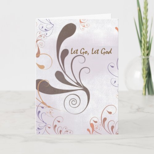 Let Go Let God Swirls Recovery Anniversary Card