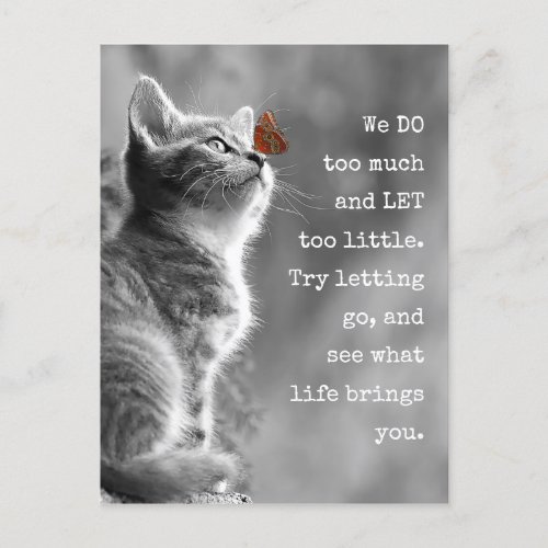Let Go Let Life Motivational Quote Postcard
