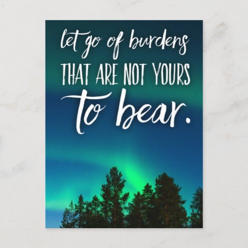 Let Go of Burdens Motivational Quote Postcard