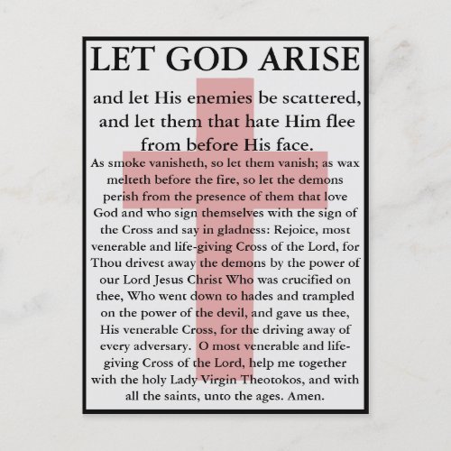 Let God Arise Orthodox prayer card