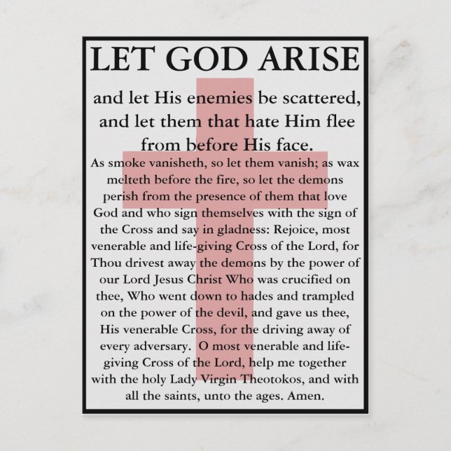Let God Arise Orthodox prayer card (Front)