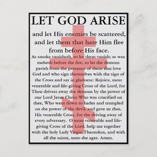 Let God Arise Orthodox prayer card