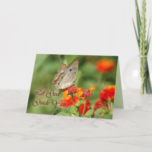 Let God Guide You Butterfly Card