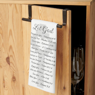 Let God scripture inspiration Kitchen Towel