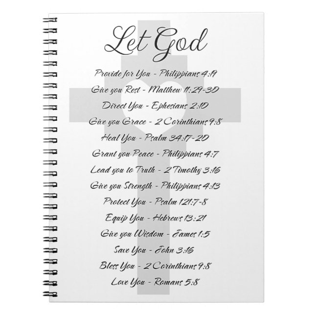 Let God scripture inspiration Notebook (Front)