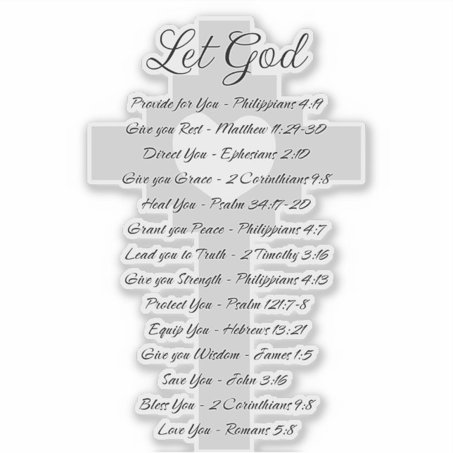 Let God scripture inspiration Sticker (Front)