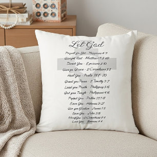 Let God scripture inspiration Throw Pillow