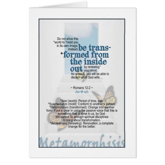 Let God transform you - Romans 12:2 Cards (Front)