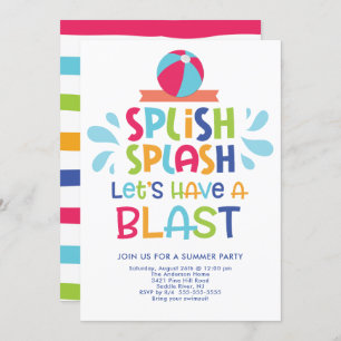 Let Have A Blast Pool Party Invitation