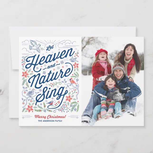 Let Heaven and Nature Sing Christmas Card 2 Zazzle