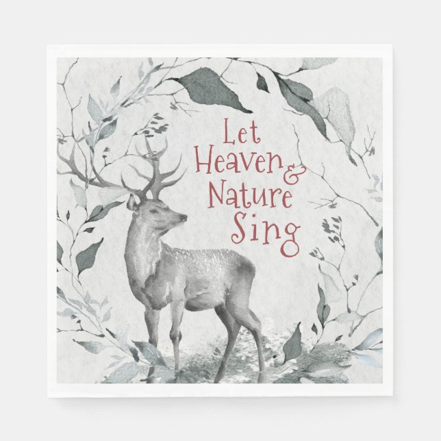 Let Heaven & Nature Sing, Christmas Carol Napkins (Front)