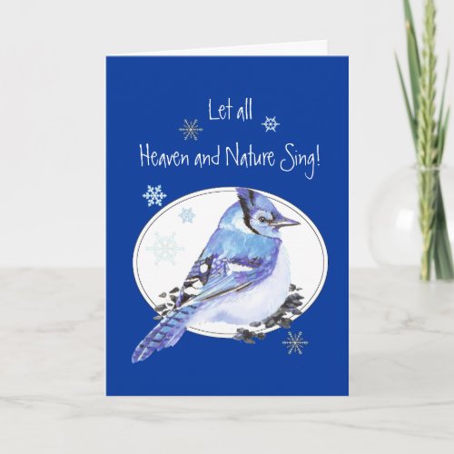 Let Heaven  Nature Sing Scripture Christmas Bird Holiday Card