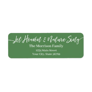 Let Heaven & Nature Sing white script green Label