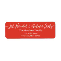 Let Heaven & Nature Sing white script red