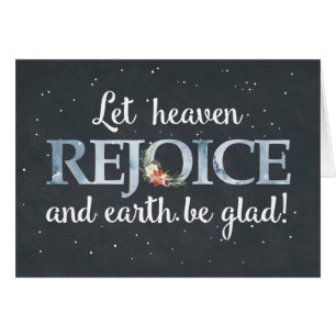Let Heaven Rejoice Christmas Poinsettia on Black Cards