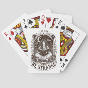 Let Her Be Strange Witchy Feminist Celestial Art Poker Cards