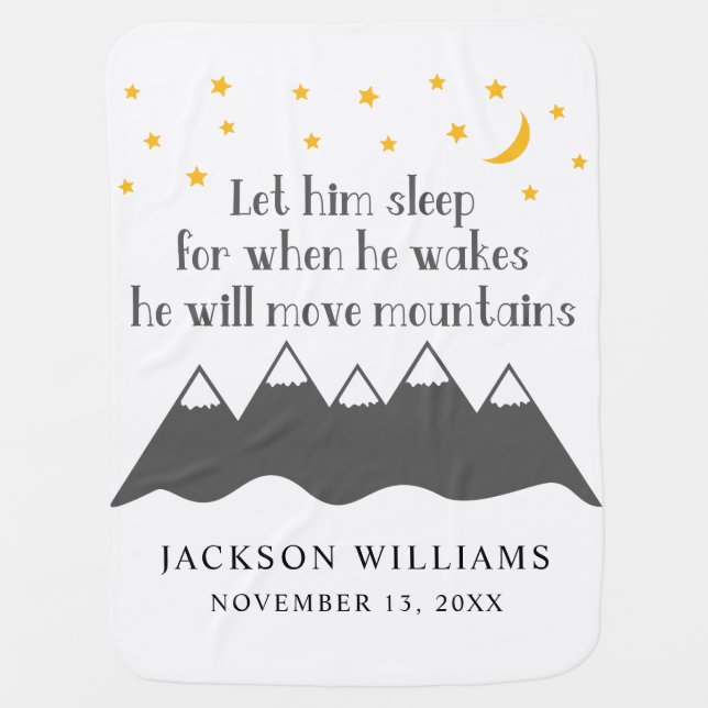 Let Him Sleep Name Baby Blanket (Front)