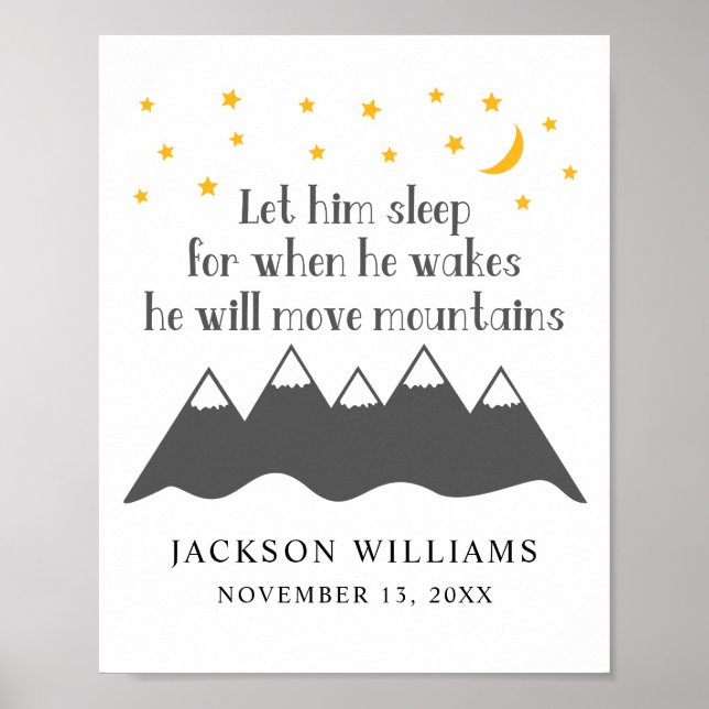 Let Him Sleep Name Nursery Wall Art (Front)