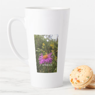 Let Hope Arise Quote Pretty Purple Flower Latte Mug