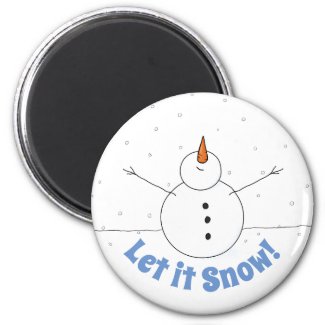 "Let is Snow" Happy Snowman Magnet