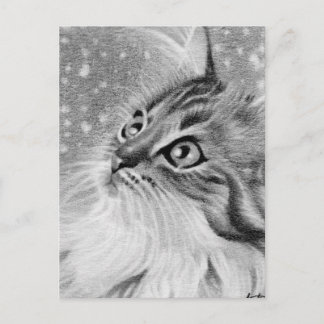 Let is snow  Kitty Cat Holiday Postcard