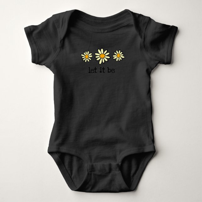 Let It Be Daisy T shirt, Daisy Graphic shirt, Boho Baby Bodysuit (Front)