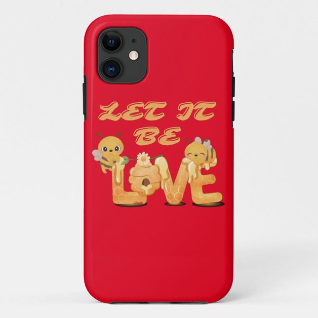 LET IT BE LOVE funny bee lovers                    Case-Mate iPhone Case (Back)